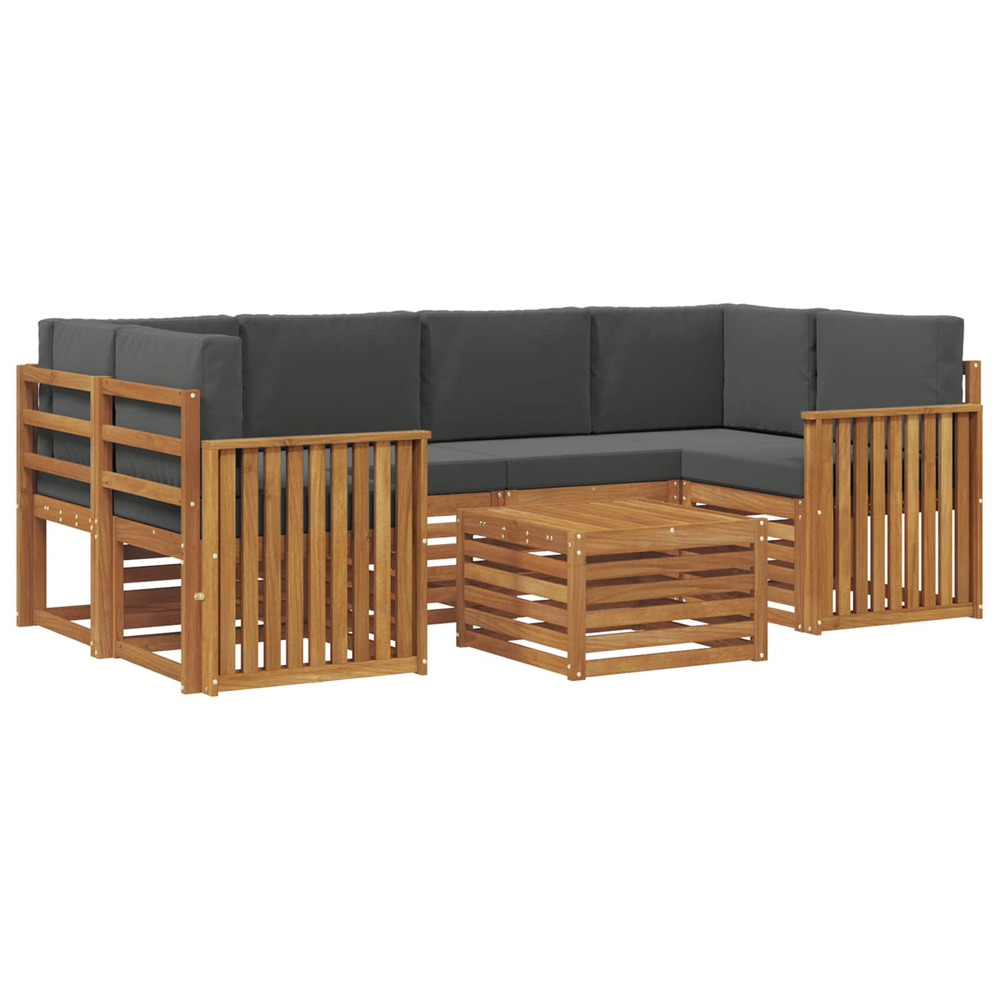 Ensembles de canapés avec coussin 7 pcs naturel et anthracite