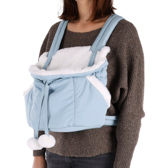 Sac de transport avant cuddi bleu pour petit chien max 4 kg