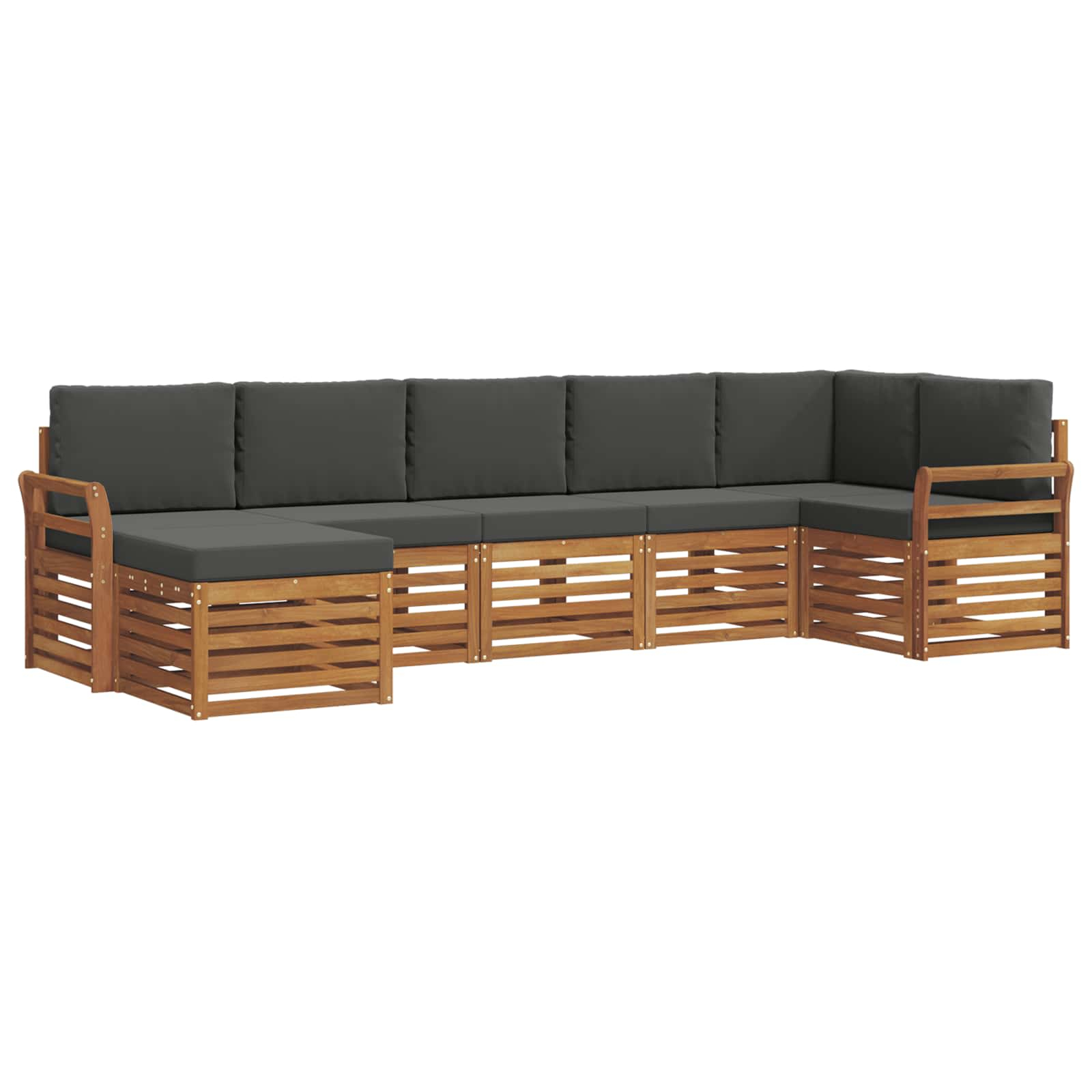 Ensemble de canapé d'angle 7 pcs naturel et anthracite