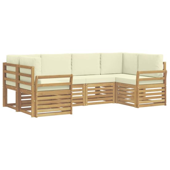 Ensemble de canapés d'extérieur 6 pc blanc et crème polyester