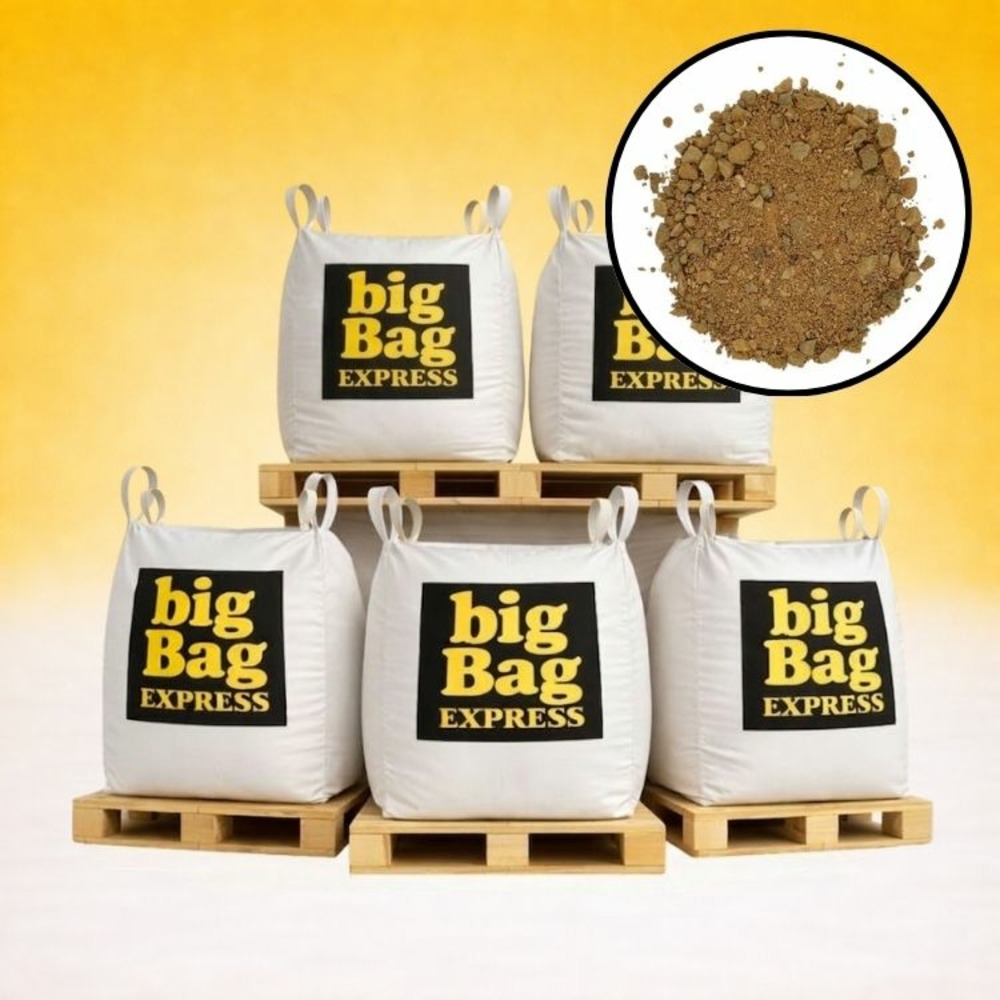 Pack 5 x big bag de +/- 1,5t sable à tranchée beige ø 0/6 mm - livraison premium