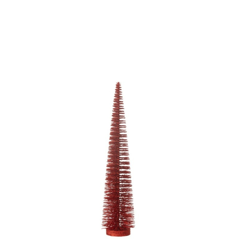 Sapin de noël artificiel en plastique rouge 10x10x39 cm h39