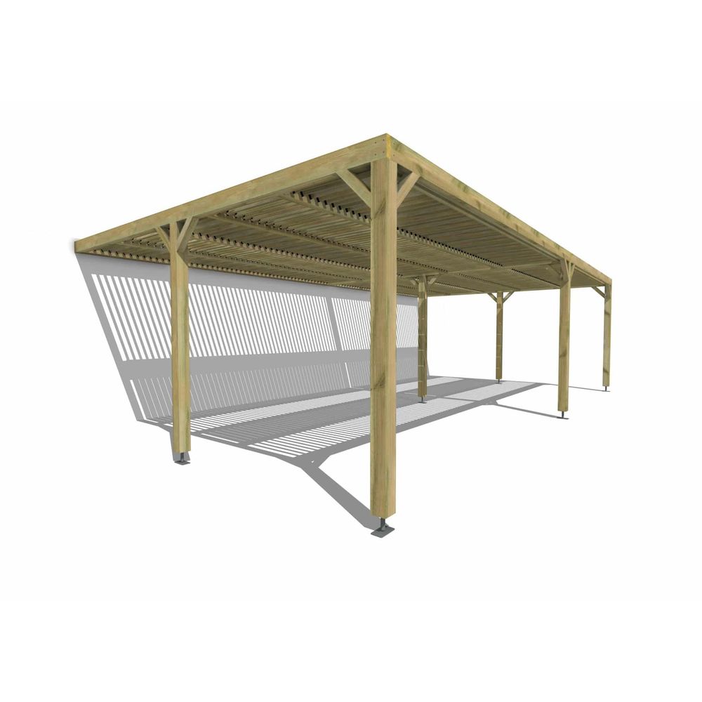 Pergola bois • 9m x 5m • adossée • sens largeur • lames orientables bioclimatiques incluses • livraison comprise