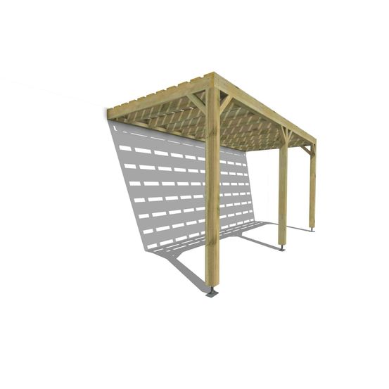 Pergola bois • 5m x 2m • adossée • sens profondeur • platelage bois • livraison comprise