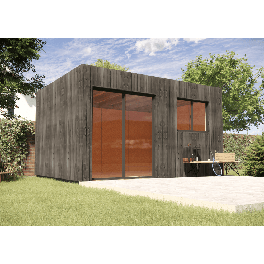 Bureau de jardin télétravail en bois 4,4 x 3,5 x 2,7 m