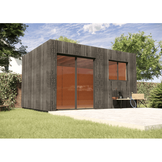 Bureau de jardin télétravail en bois 4,4 x 3,5 x 2,7 m