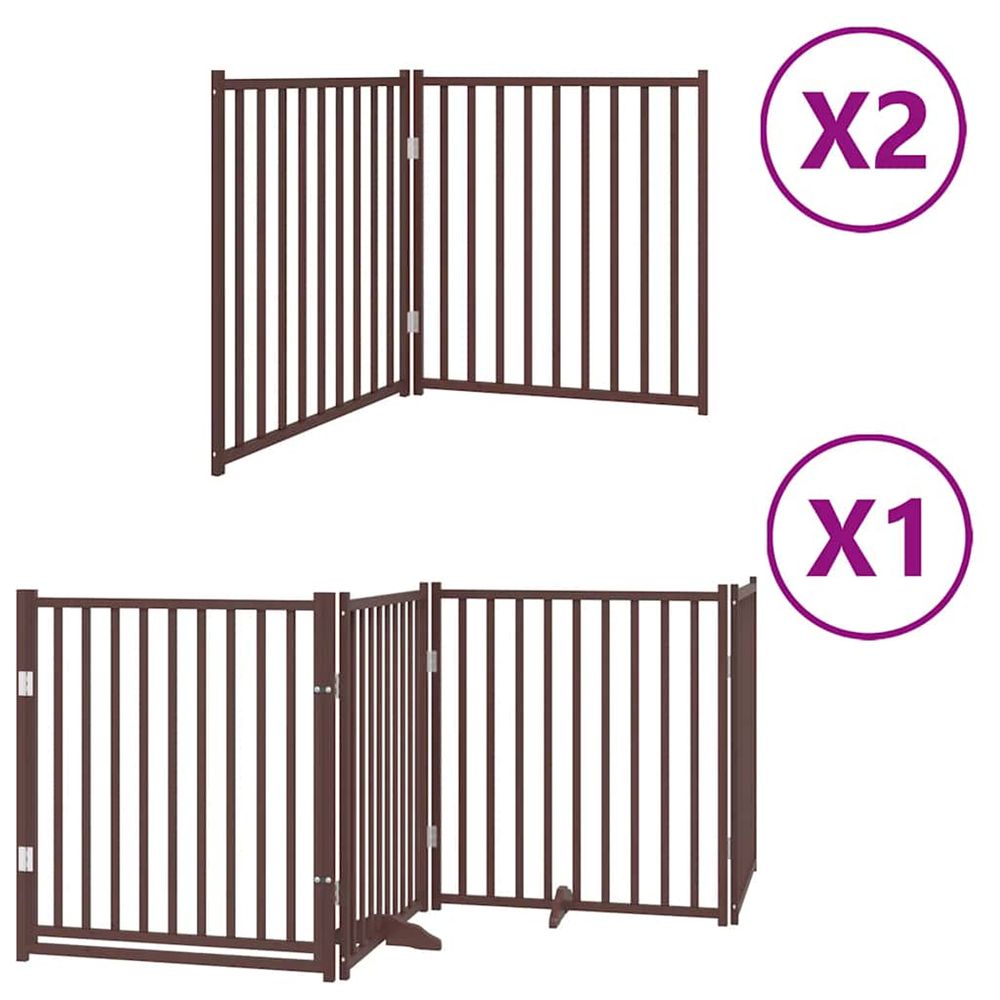 Barrière pour chien porte pliable 8 panneaux bois de peuplier