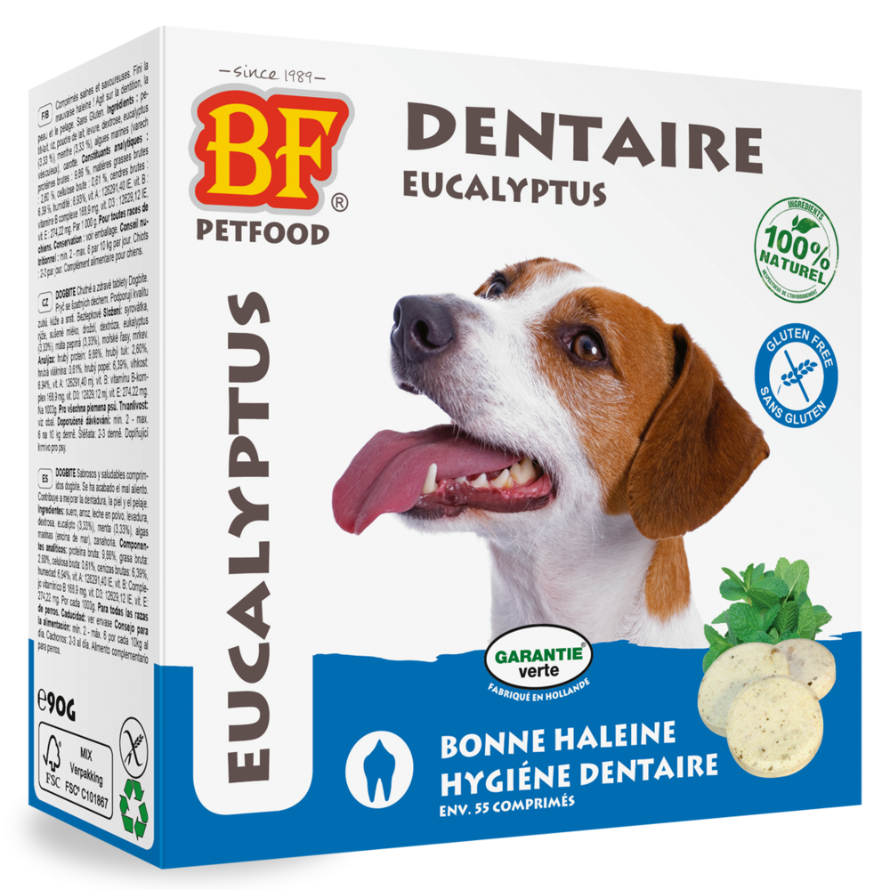Comprimés hygiène dentaire pour chien, 90g/55p