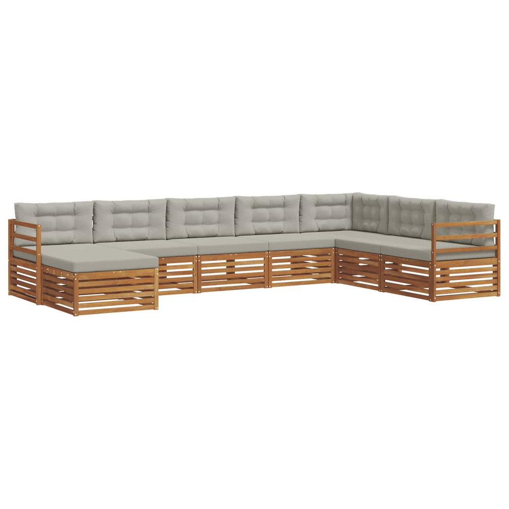 Ensembles de canapés avec coussin 8 pcs gris naturel et clair