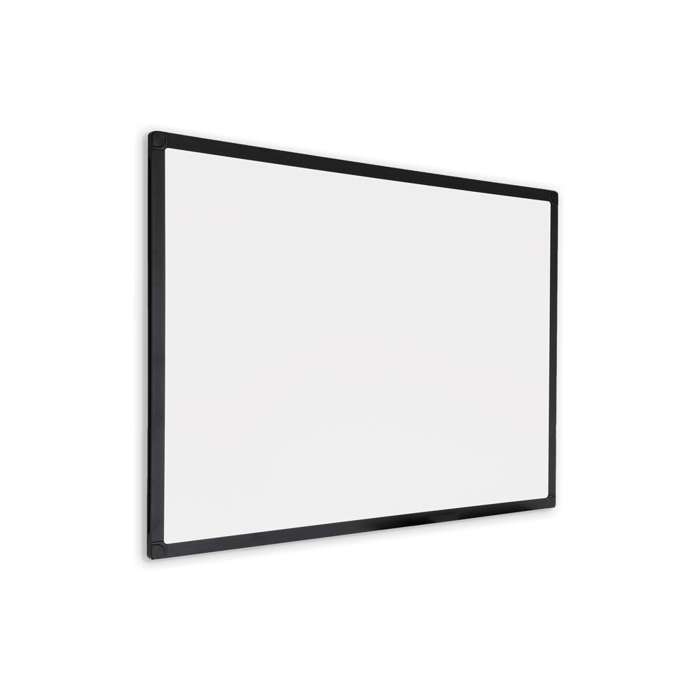 Tableau blanc à cadre noir - émail - magnétique - 60 x 90 cm