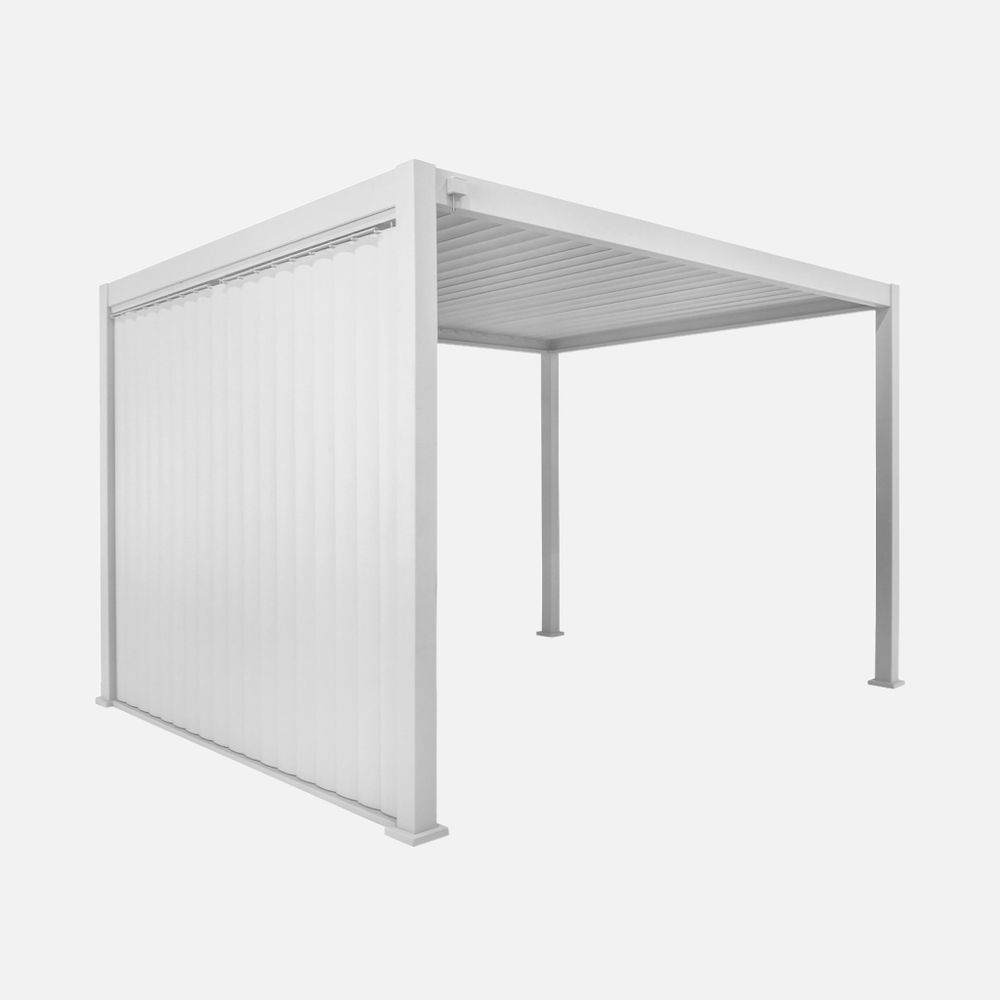 Pergola bioclimatique aluminium 4x3m + panneau vertical 3m triomphe