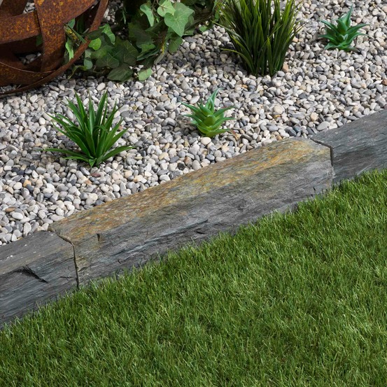 Bordure de jardin schiste 50x3-7x3-7 cm (lot de 10 bordures soit 5 mètres) - ro'ma nature
