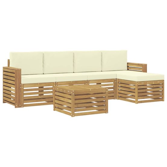 Ensemble de canapés d'extérieur 6 pc blanc et crème polyester