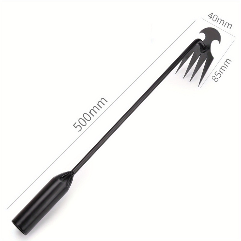 Outil de désherbage à long manche - balai de jardin, grattoir noir de 19,69 pouces