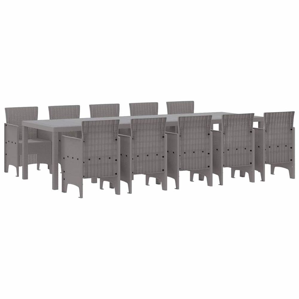 Ensemble de salle à manger pour jardin 11 pc gris clair