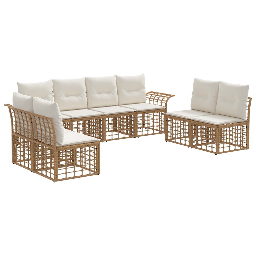 Ensemble de canapés d'extérieur 8 pc blanc naturel et crème