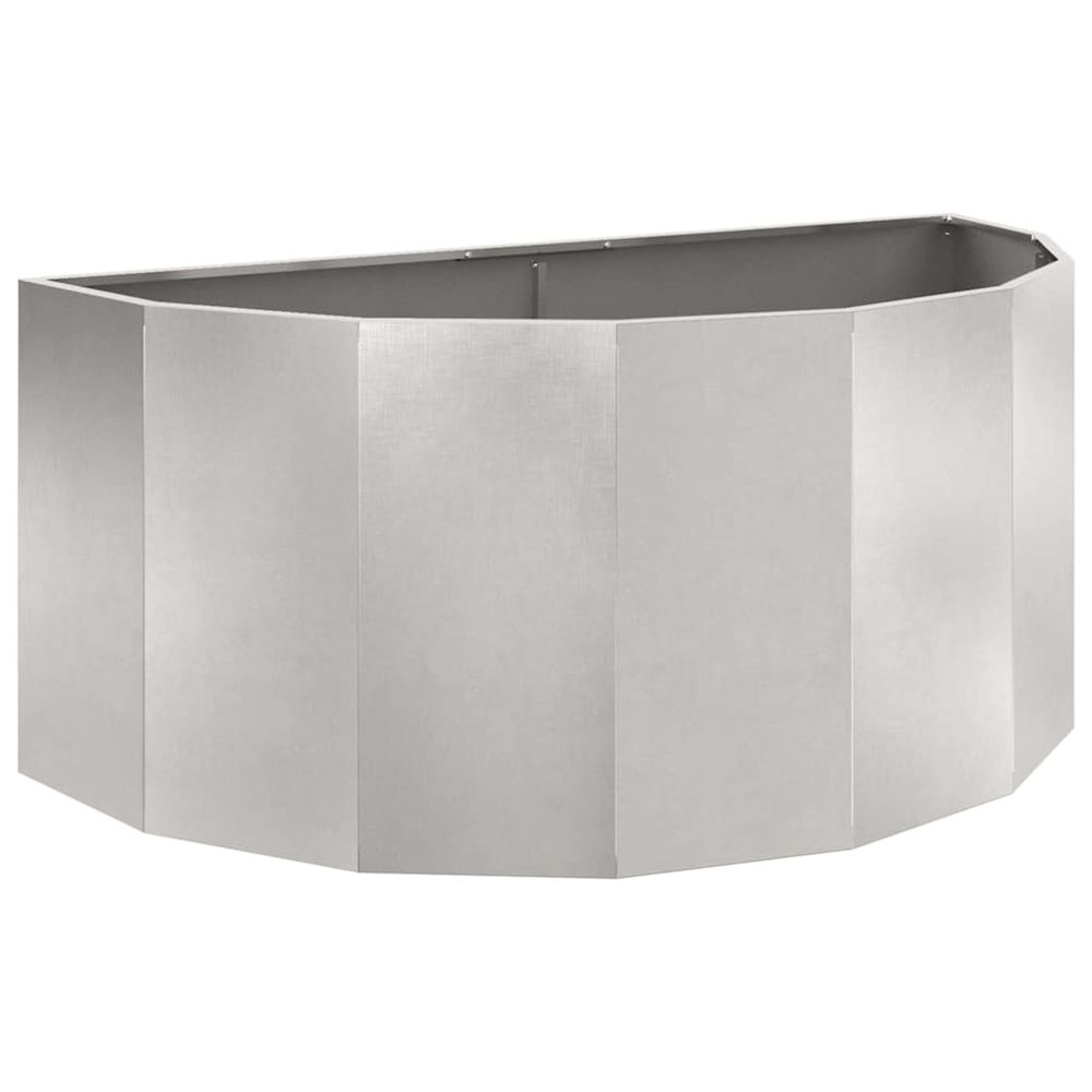 Jardinière d'extérieur argent 120 x 60 x 50 cm acier inoxydable