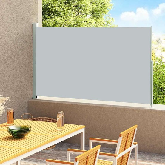 Auvent latéral rétractable de patio 200x300 cm gris