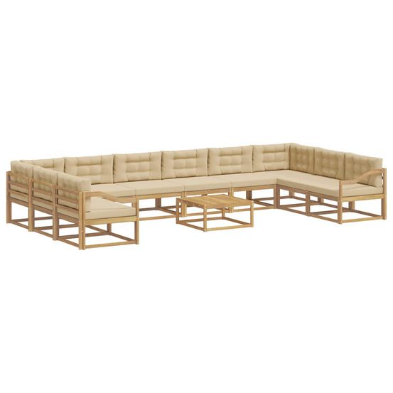 Ensemble de canapés d'extérieur 11 pc blanc et beige