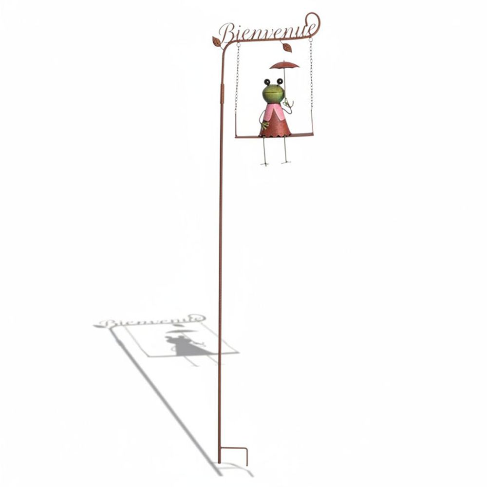 Tuteur grenouille bienvenue 29x14x146cm