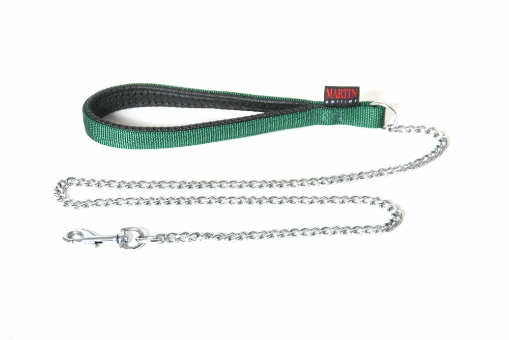 Martin sellier - laisse en chaîne pour chiens en nylon martin sellier - collection nylon uni - laisse avec une poignée confort