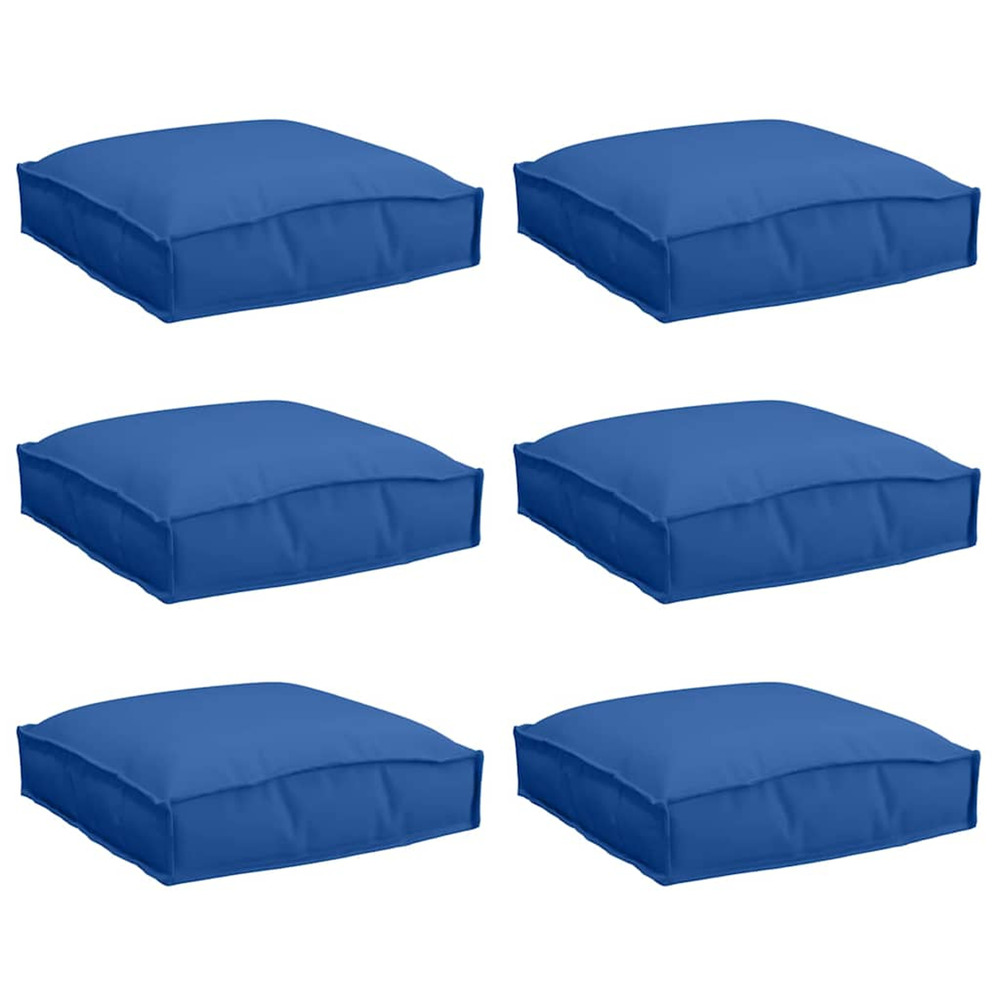 Coussin 6 pcs bleu royal 40 x 40 x 8 cm tissu oxford