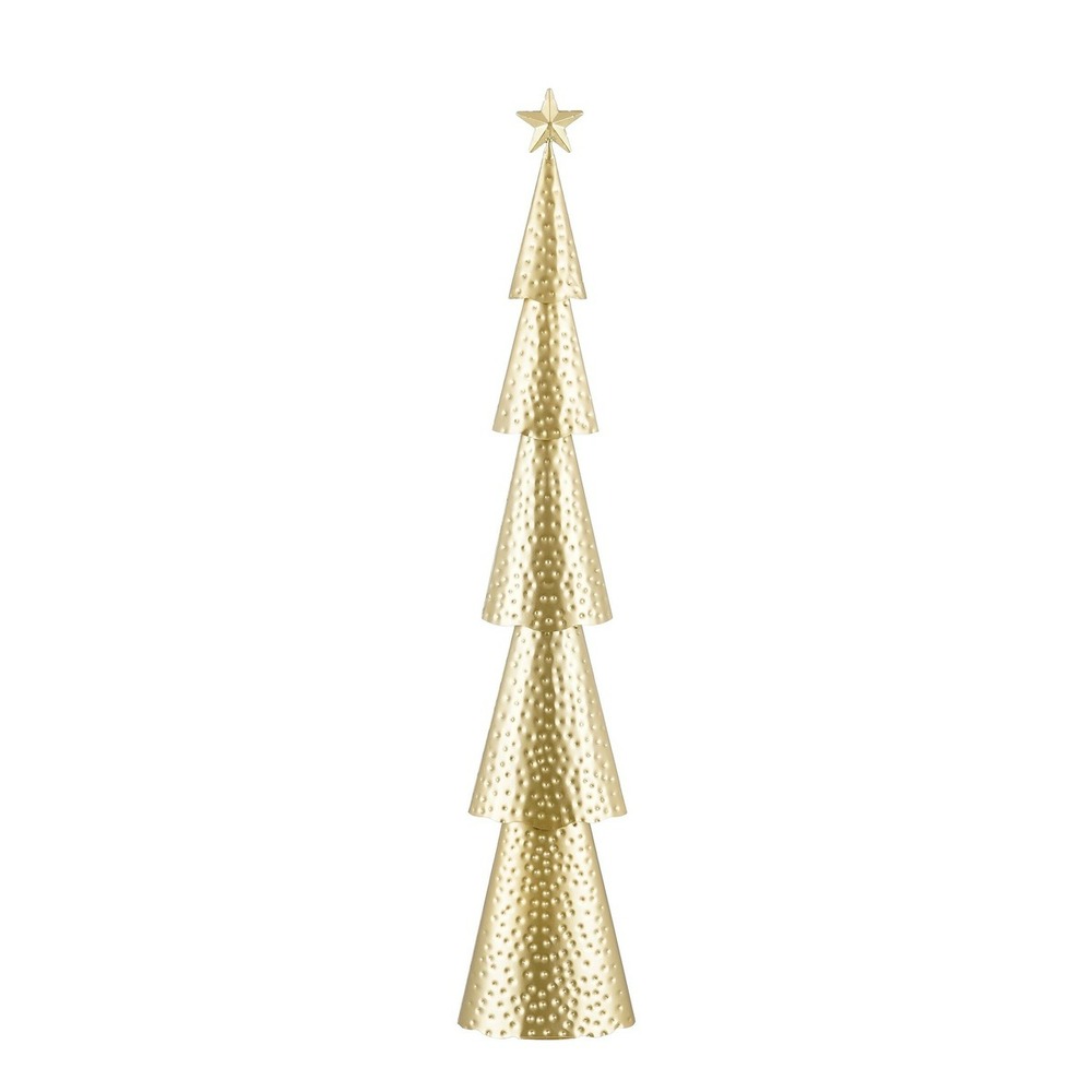 Mica decorations décoration de sapin de noël - l18 x l9 x h91 cm - fer - doré