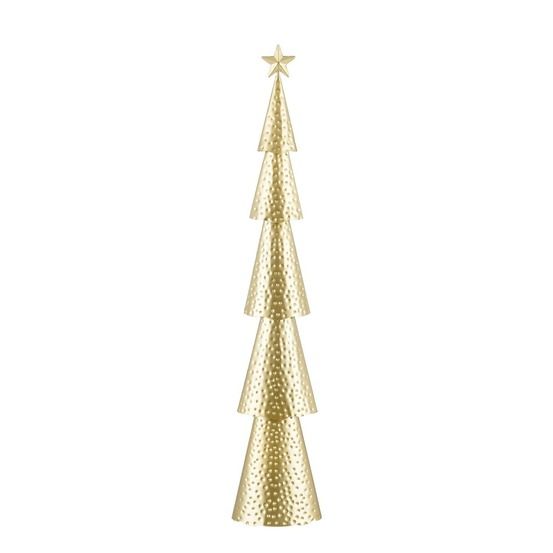 Mica decorations décoration de sapin de noël - l18 x l9 x h91 cm - fer - doré