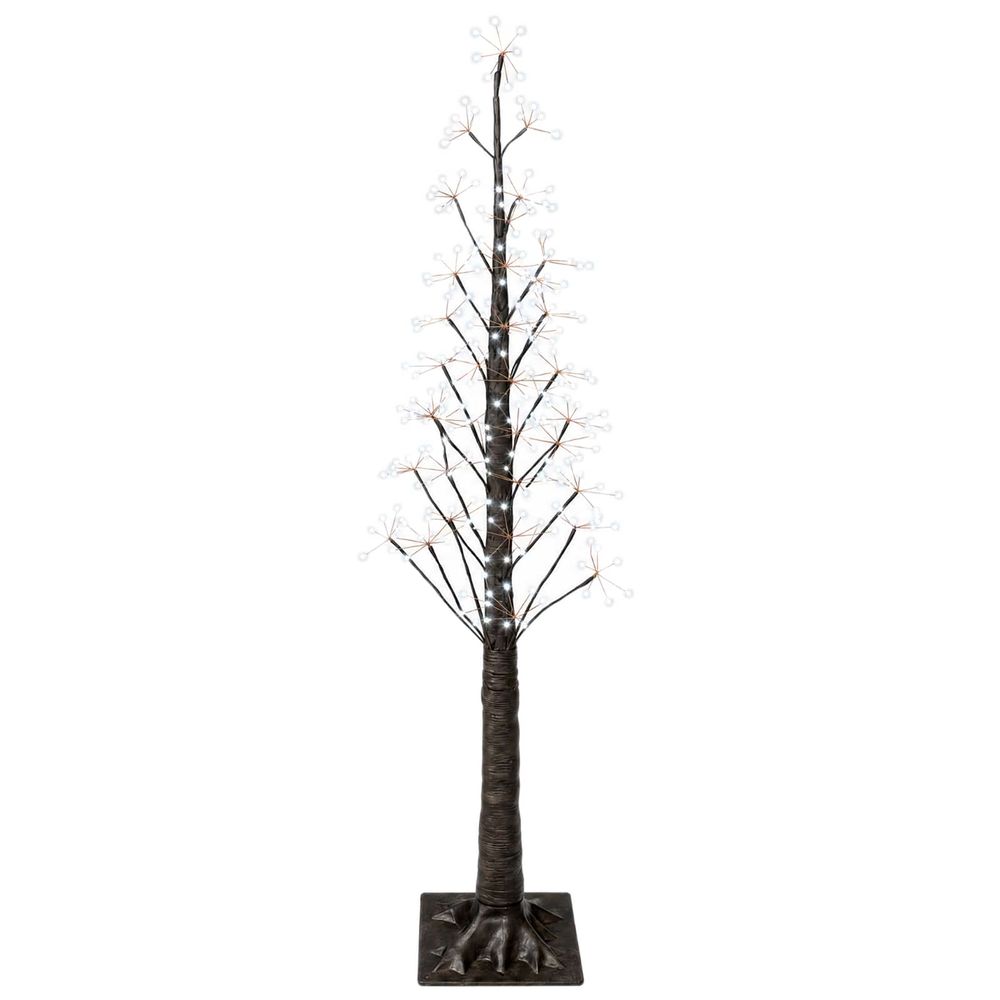 Sapin de noël lumineux marron 17 x 17 x 150 cm plastique