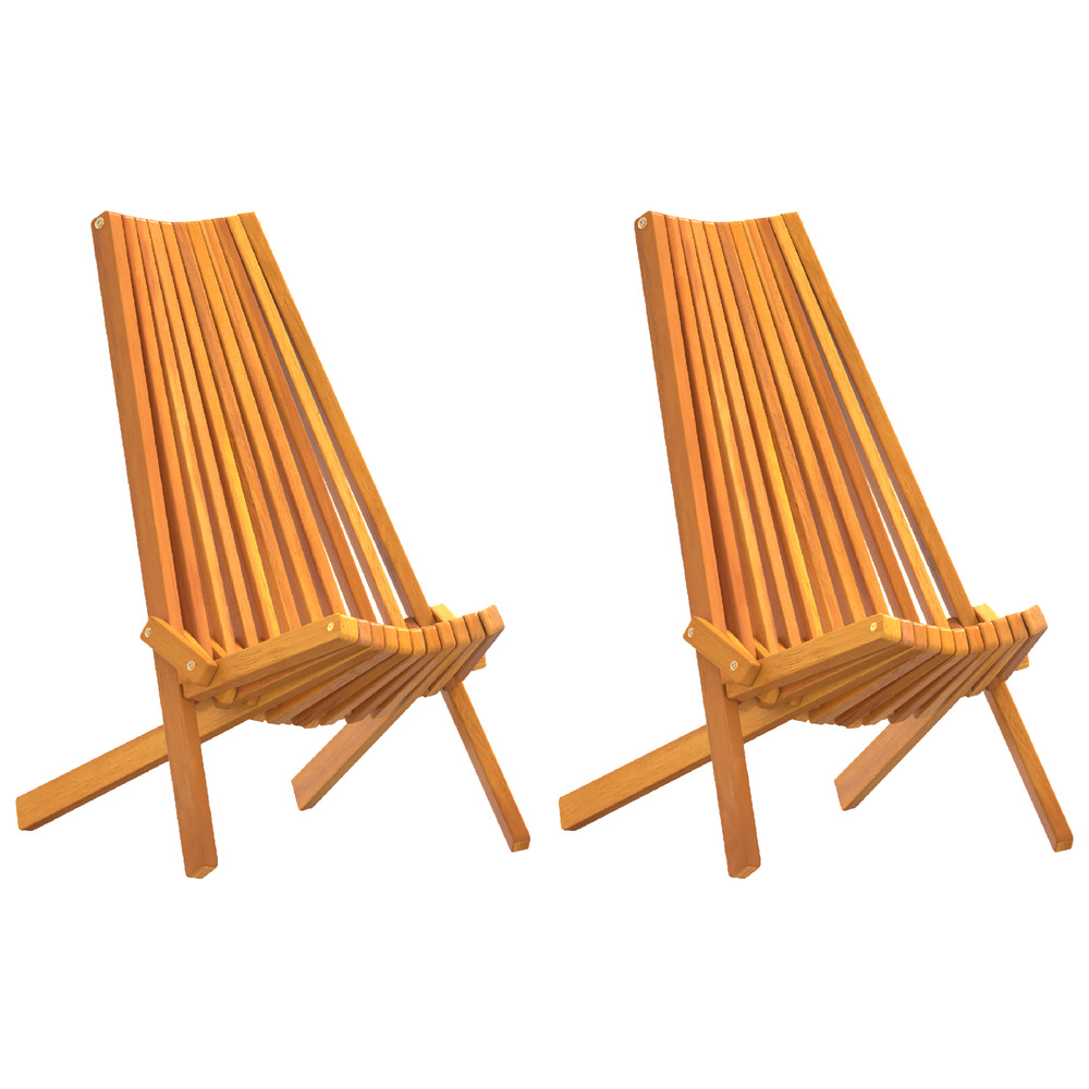Chaises de jardin pliantes 2 pcs bois acacia