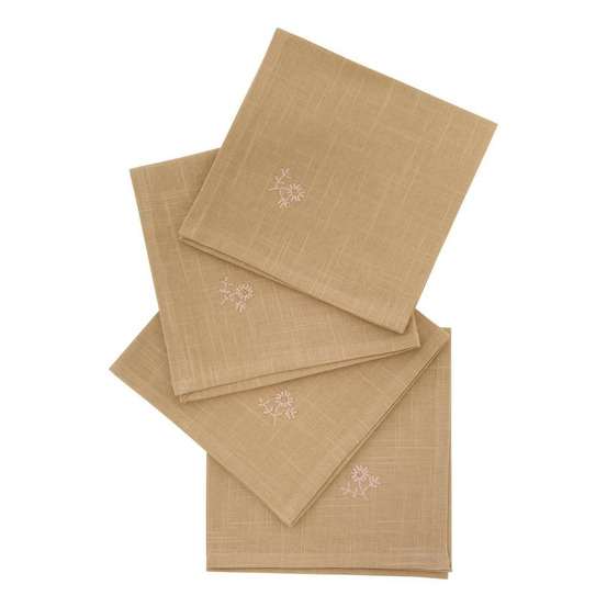 Lot de 4 serviettes de table brodé