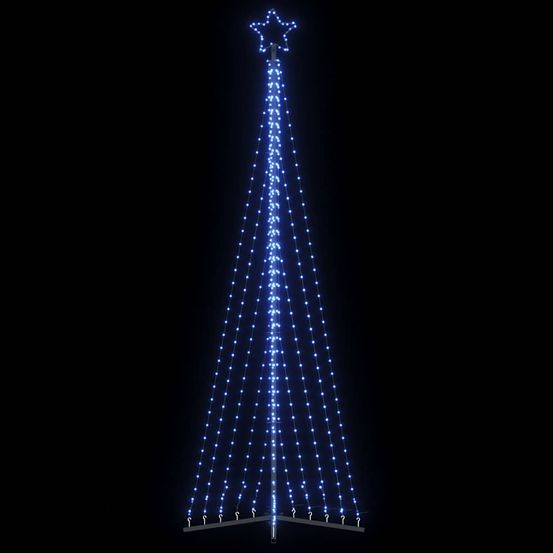 Grand sapin de noël lumineux led jardin 8 modes d'éclairage bleu 3 m