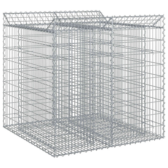 Lit surélevé gabion 2 pcs argenté