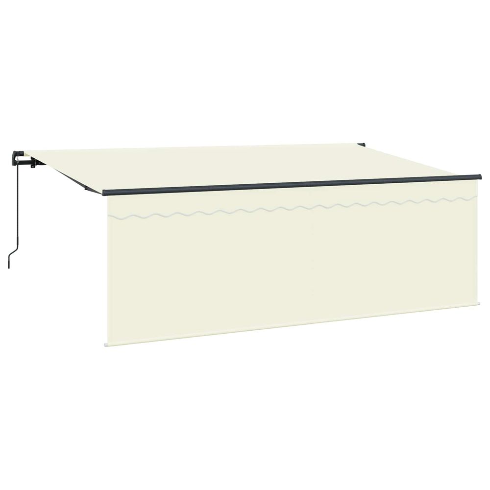 Auvent rétractable crème 350 x 200 cm polyester et aluminium