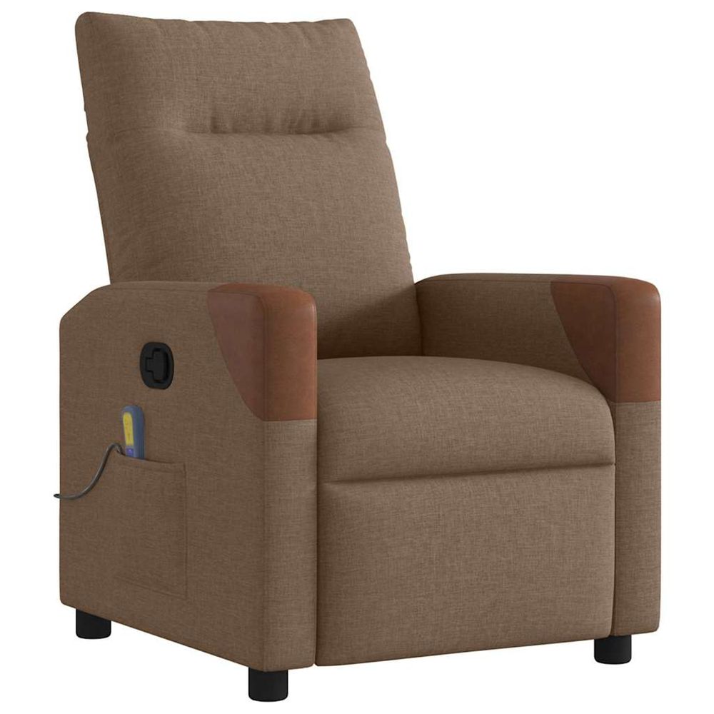 Fauteuil de massage inclinable marron tissu