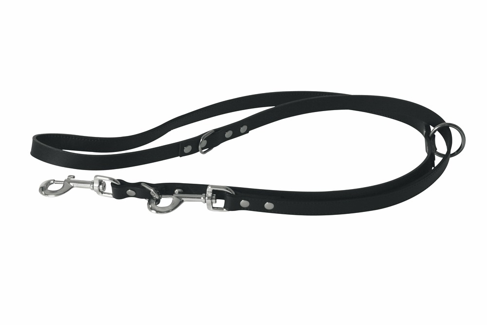 Martin sellier - laisse pour chiens multi-positions en cuir martin sellier - laisse 3 positions pour 2 chiens
