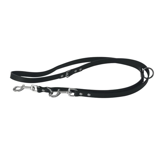 Martin sellier - laisse pour chiens multi-positions en cuir martin sellier - laisse 3 positions pour 2 chiens