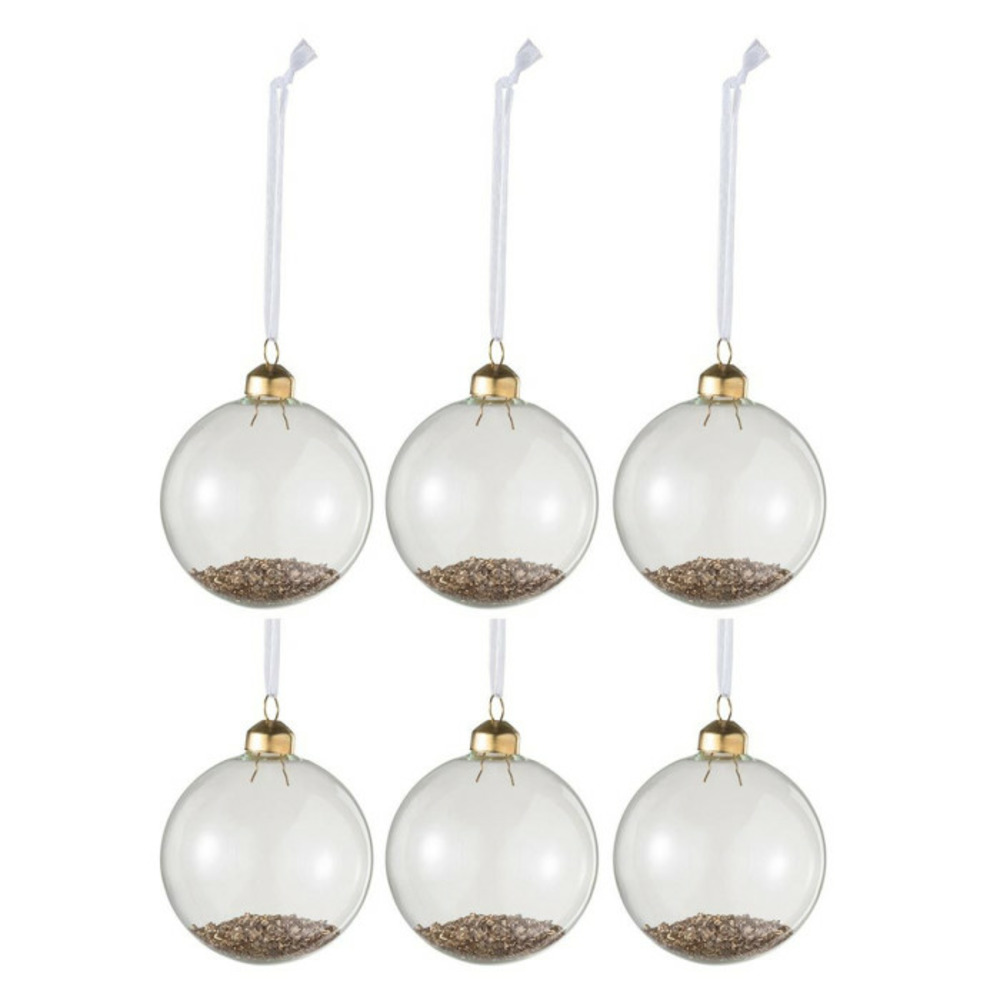 Lot de 6 boules de noël en verre 