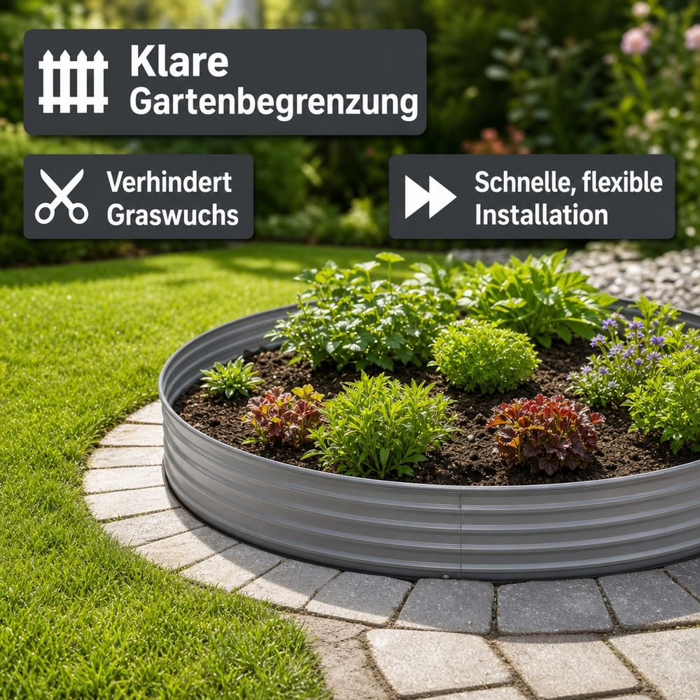 Anneau d'arbre en alu hauteur 100 mm diamètre 1 m | bordure jardin | bordures de jardin