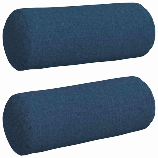 Coussins d'accent 2 pcs bleu ø 15 x 40 cm tissu