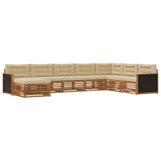 Ensemble de canapés d'extérieur 8 pc naturel et beige