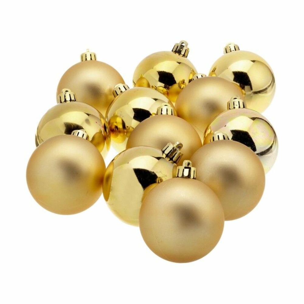 Boules de noël decoris 12 unités doré plastique ø 6 cm