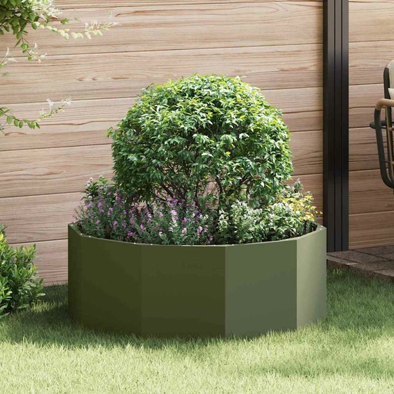 Jardinière vert olive 90 x 90 x 35 cm acier