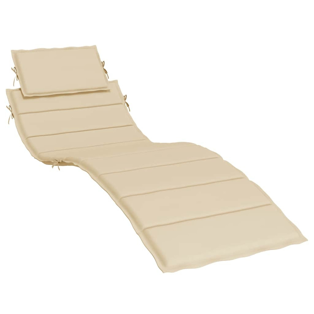 Coussin de chaise longue beige 186x58x4 cm tissu oxford bain de soleil