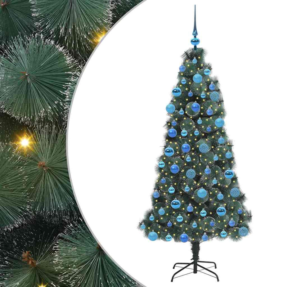 Arbre de noël artificiel pré-éclairé avec ensemble de boules