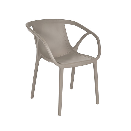 Fauteuil de jardin hop en polypropylène taupe