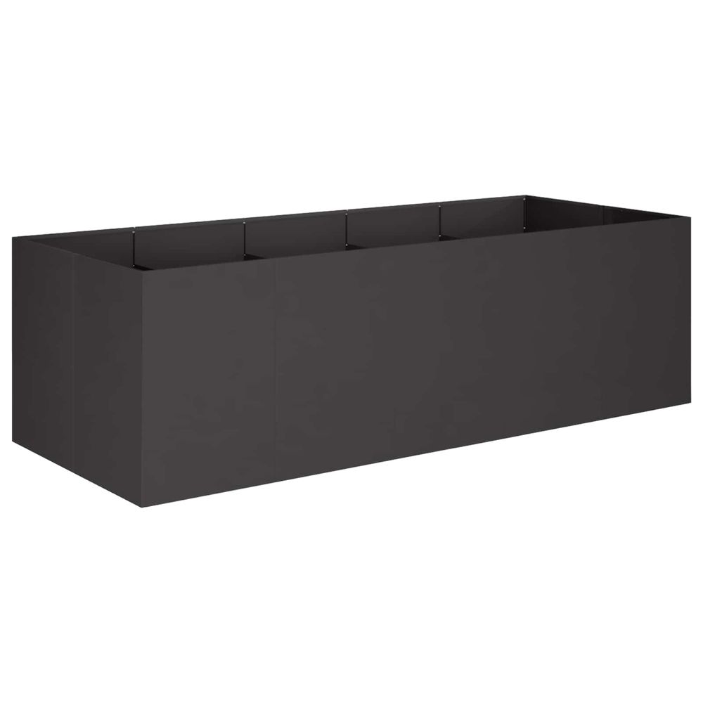 Cache-pot de jardin noir 200 x 80 x 60 cm acier laminé à froid
