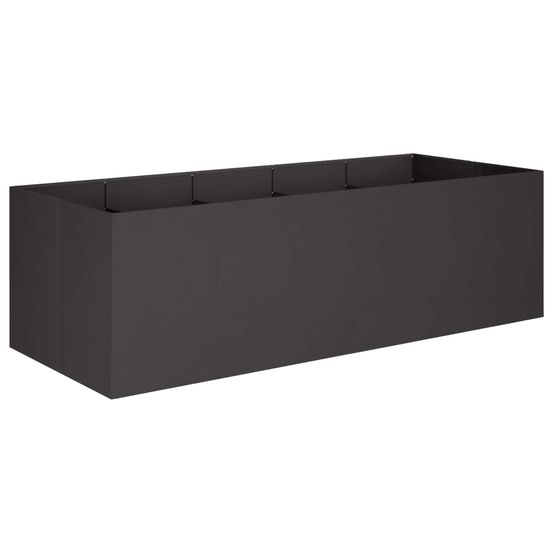 Cache-pot de jardin noir 200 x 80 x 60 cm acier laminé à froid