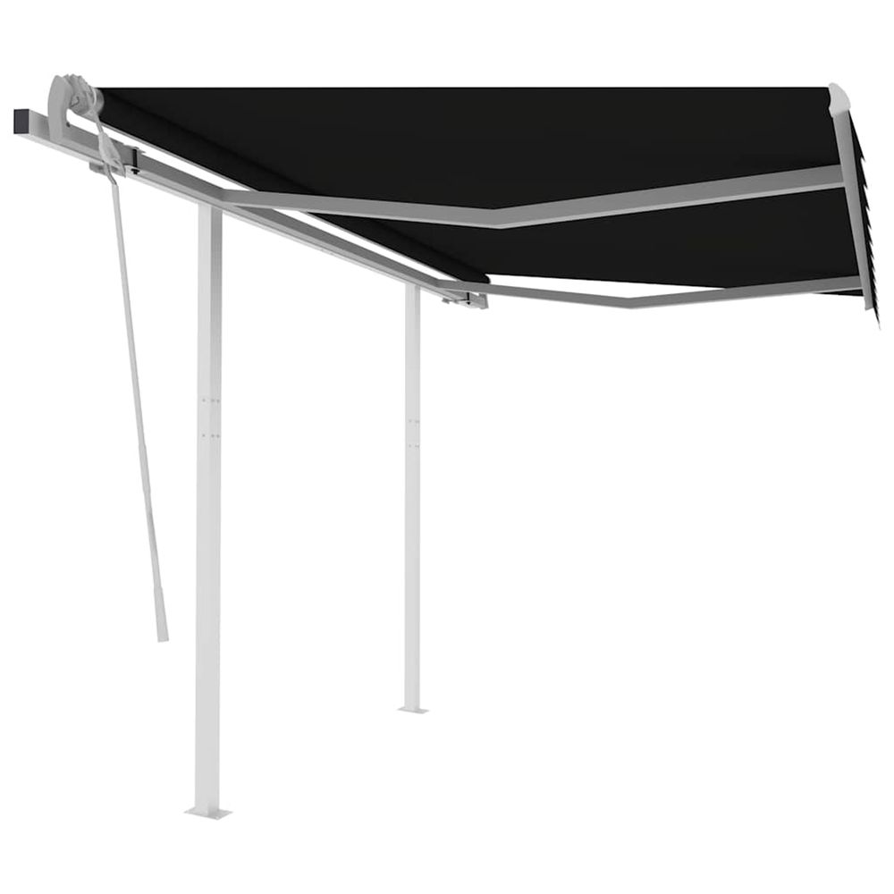 Auvent manuel rétractable avec poteaux 3,5x2,5 m anthracite
