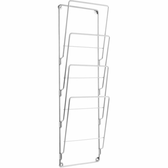 Porte revue mural 4 compartiments métal mag chrome